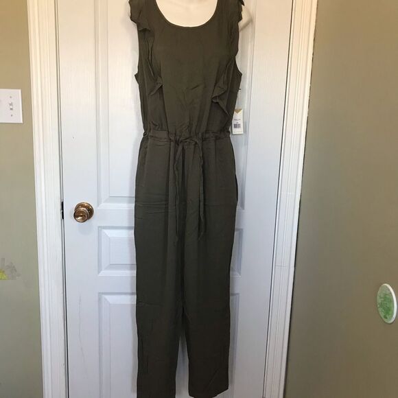 New Dex Khaki Jumpsuit Large Women - Picture 2 of 14